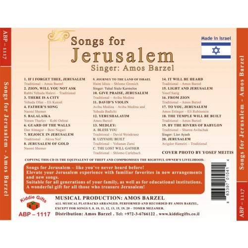 Songs for Jerusalem Audio CD