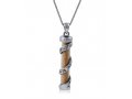 Spiral Sterling Silver Mezuzah Necklace with Shema Yisrael and Holy Land Sand