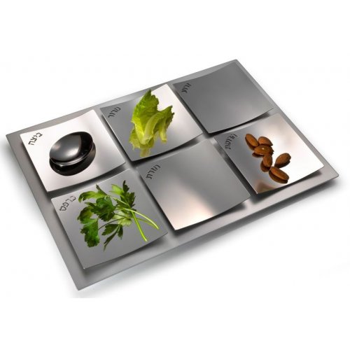 Stainless Steel Dune Design Seder Plate by Laura Cowan