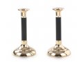 Stainless Steel Gold Candlesticks, Black Stem and Smooth Surface - Small