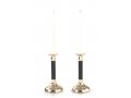 Stainless Steel Gold Candlesticks, Black Stem and Smooth Surface - Small