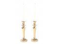 Stainless Steel Gold Candlesticks, Gleaming Smooth Surface - Medium Height