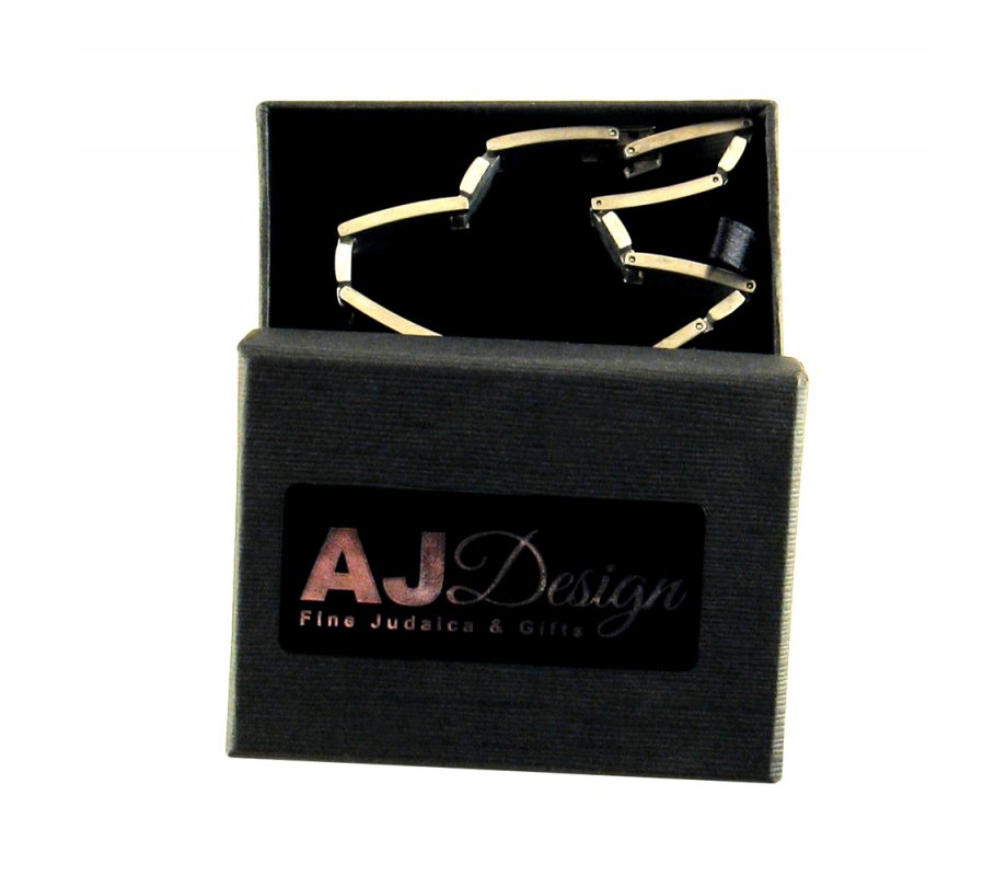 Stainless Steel Mans Bracelet, Double Link Box Chain - Star of David