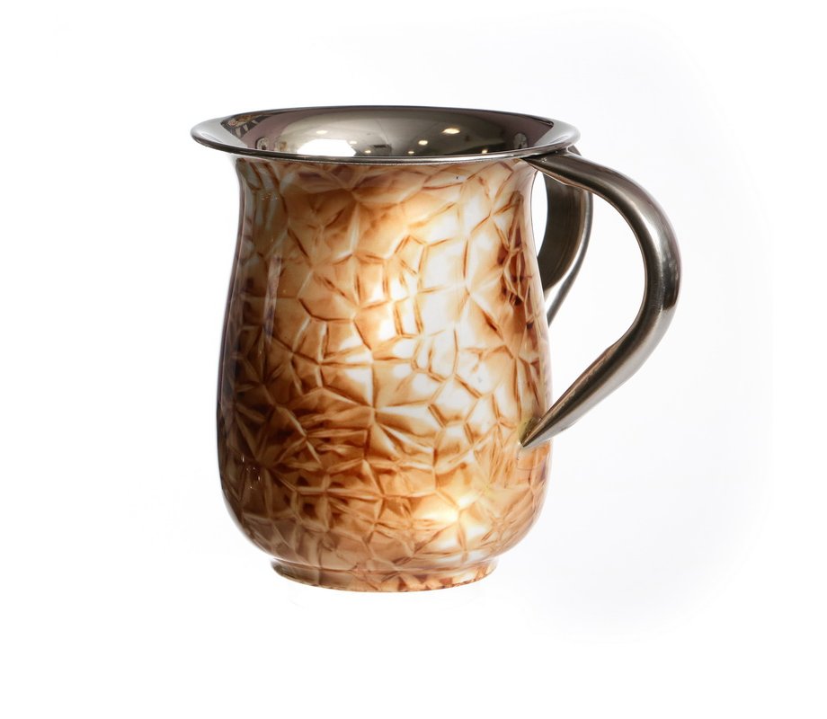 Stainless Steel Netilat Yadayim Wash Cup, Mosaic Style – Copper