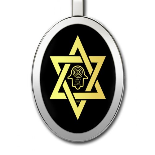 Star Of David With Hamsa Jewish Pendant by Nano Jewelry