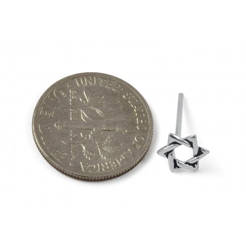 Star of David 925 Sterling Silver Stud Earrings