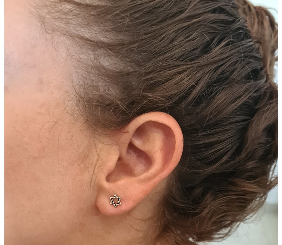Star of David 925 Sterling Silver Stud Earrings