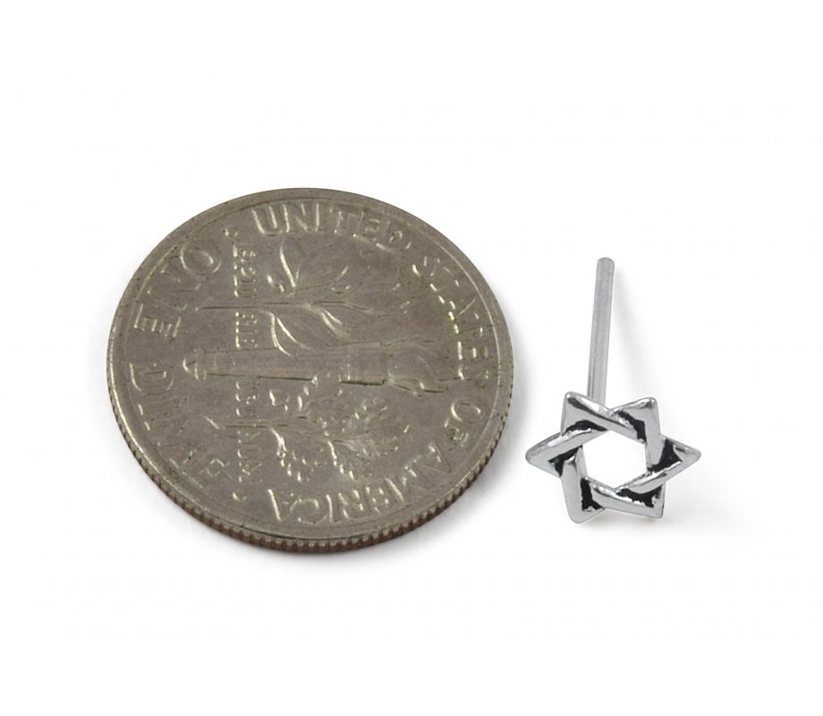 Star of David 925 Sterling Silver Stud Earrings