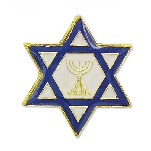 Star of David Blue & White Lapel Pin