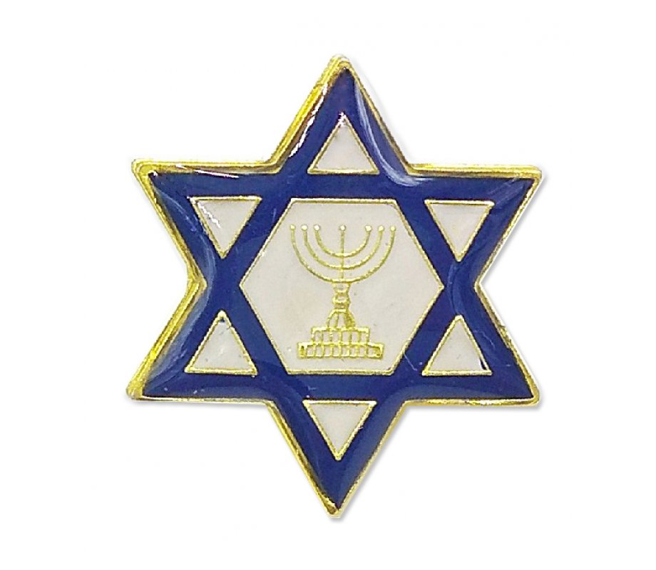 Star of David Blue & White Lapel Pin