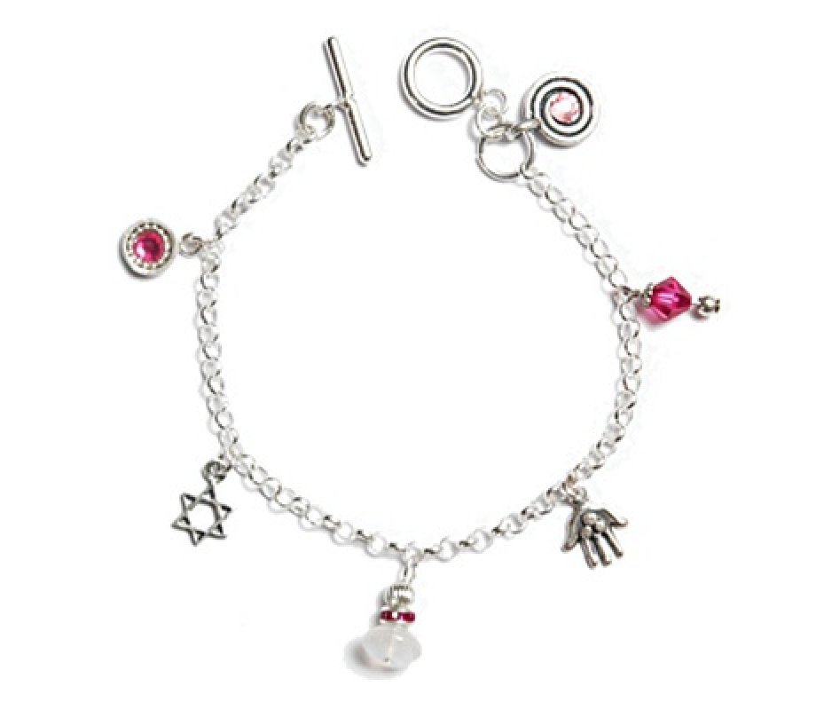 Star of David Bracelet - Pink by Ester Shahaf