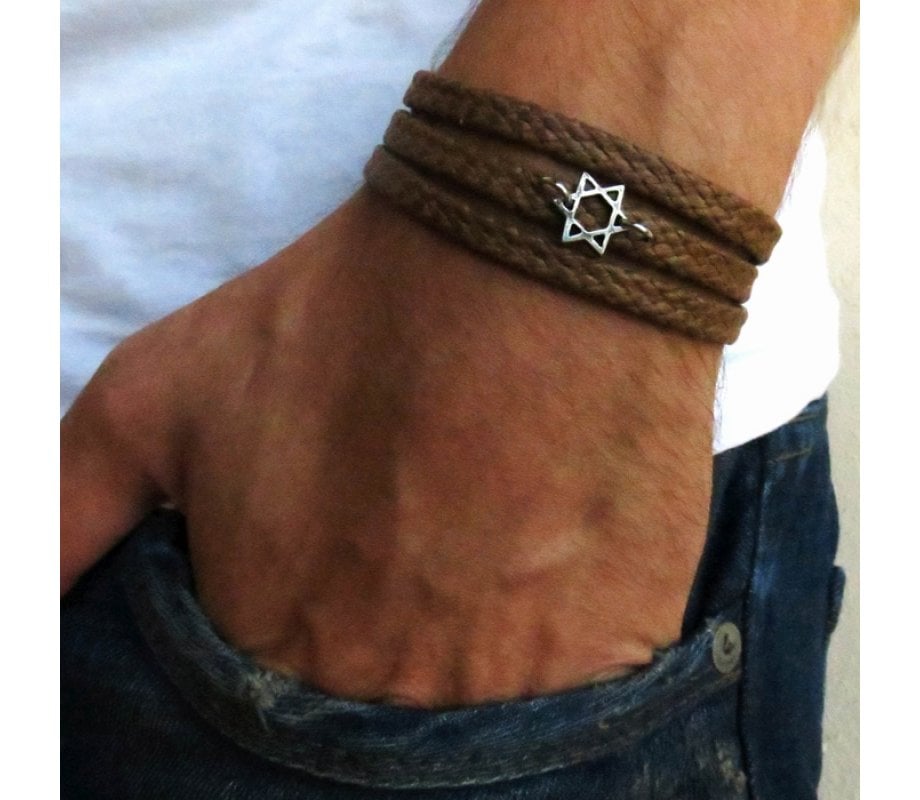 Star of David Men's Wrap Rope Bracelet by Gali's