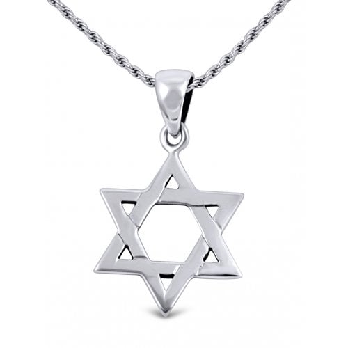 Star of David Necklace Pendant for Women or Men in 925 Sterling Silver with Chain