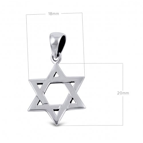 Star of David Necklace Pendant for Women or Men in 925 Sterling Silver with Chain