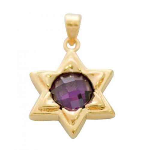 Star of David Pendant with center Amethyst