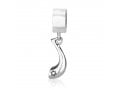 Sterling Silver Bracelet Charm - Shofar with Star of David Decoration