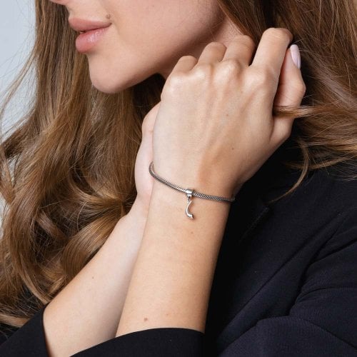 Sterling Silver Bracelet Charm - Shofar with Star of David Decoration