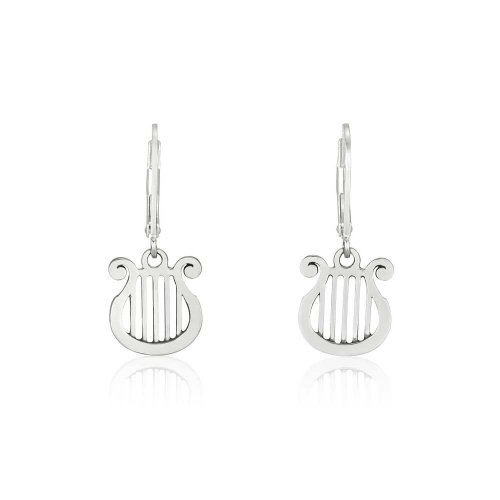 Sterling Silver Dangle Earrings - King David's Lyre Image