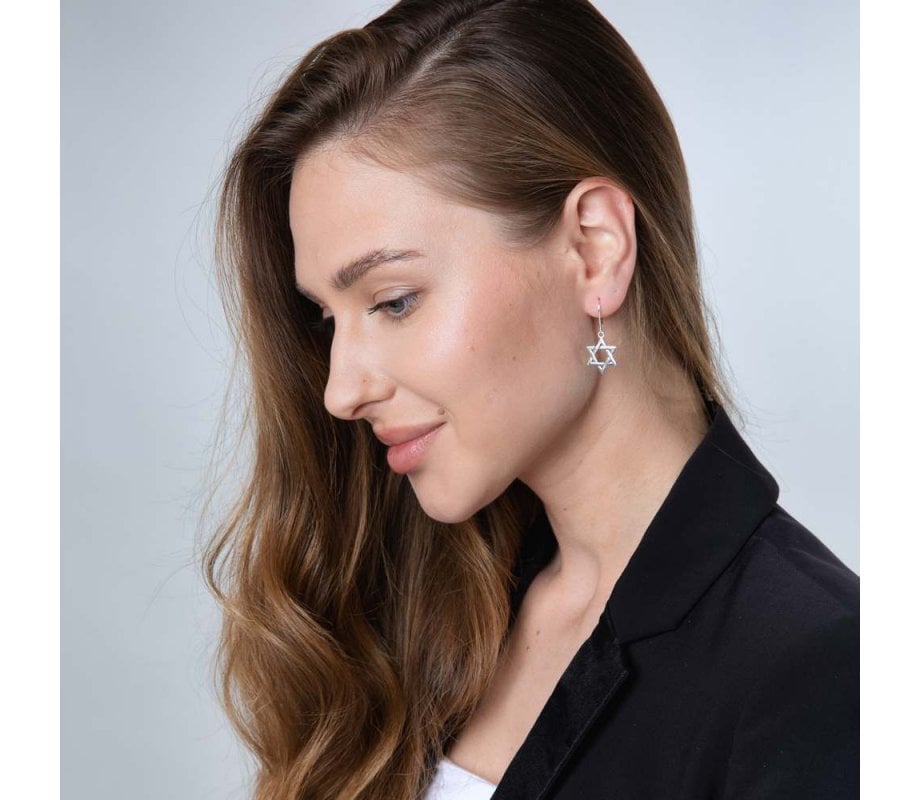 Sterling Silver Dangle Earrings - Star of David