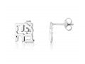 Sterling Silver Earrings - Cutout Letters of Ahava Love