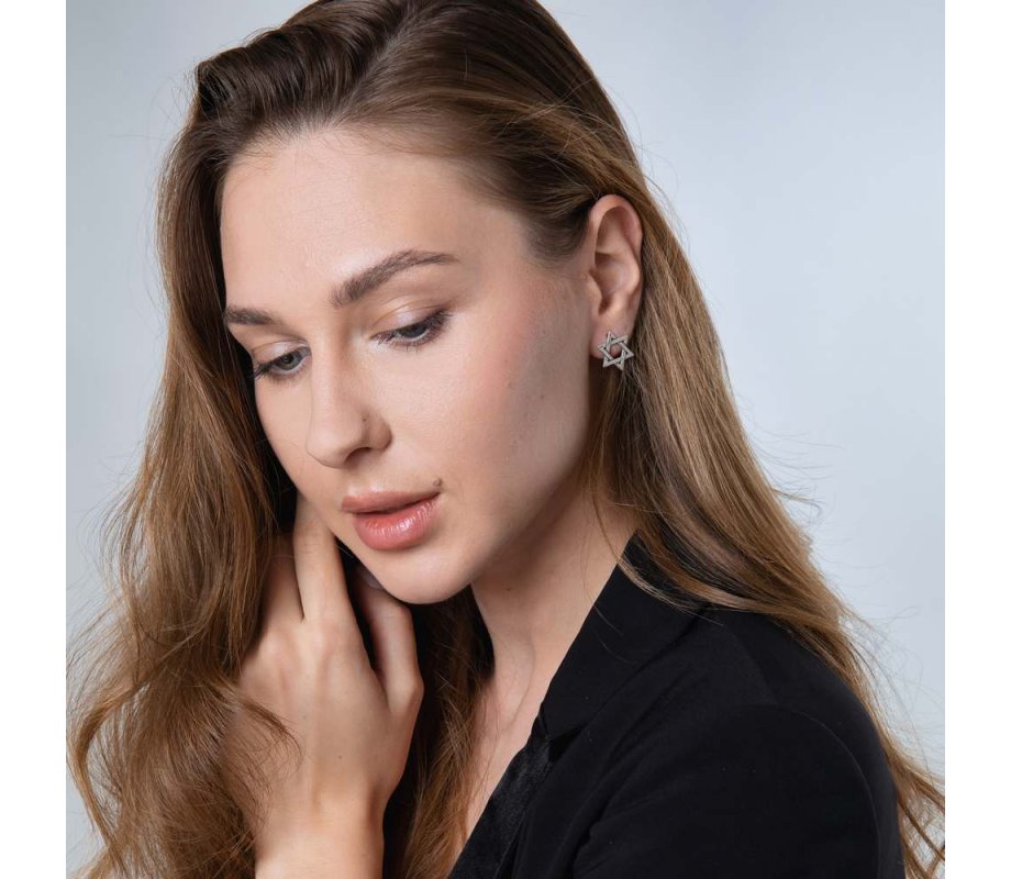 Sterling Silver Earrings - Interlocking Star of David