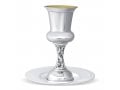 Sterling Silver Filigree Decorated Shabbat Kiddush Goblet with Coaster