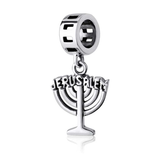 Sterling Silver Jerusalem Menorah Charm