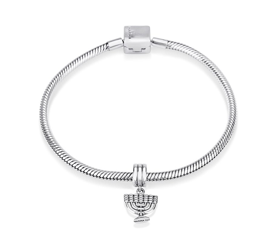 Sterling Silver Menorah Charm