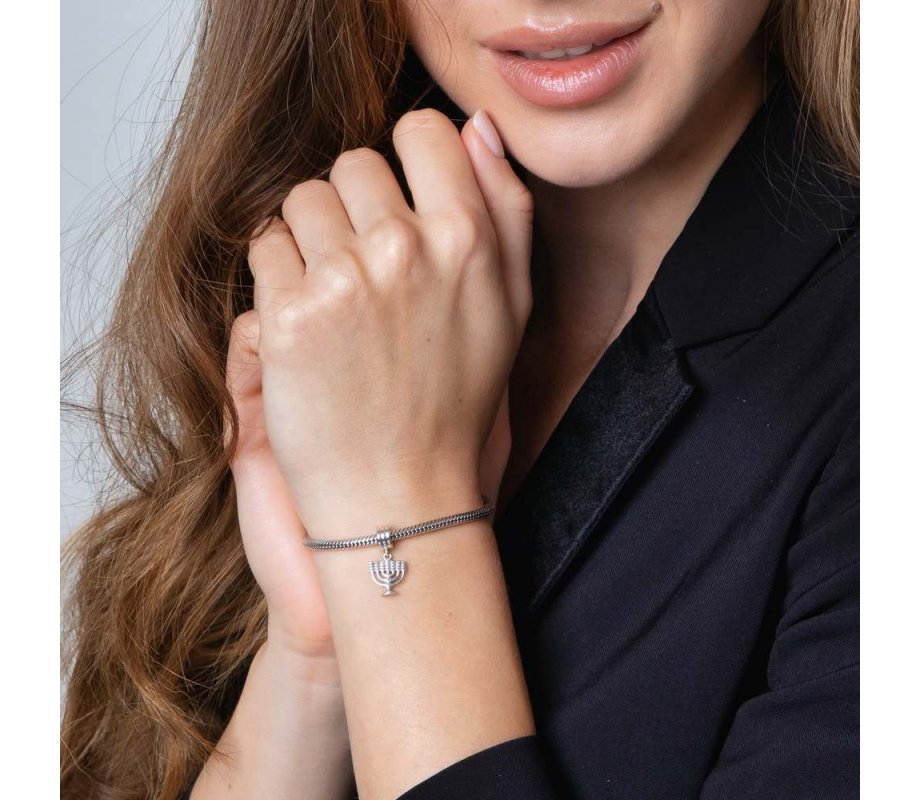 Sterling Silver Menorah Charm