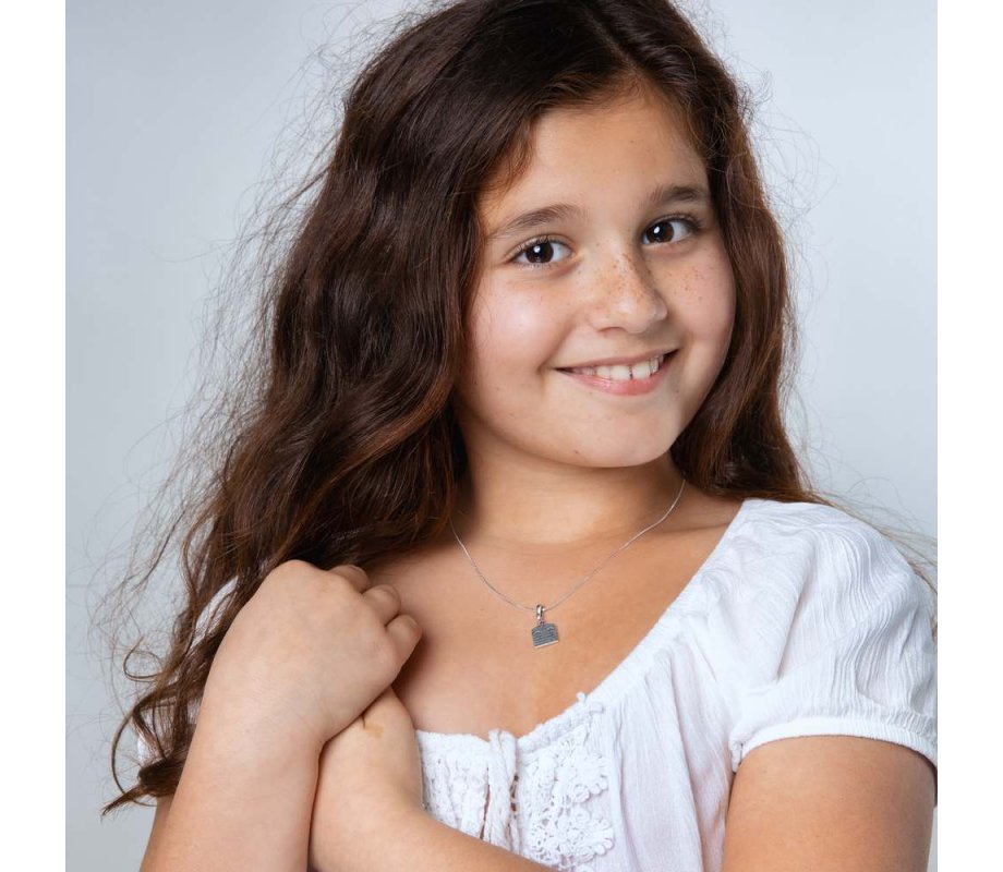 Sterling Silver Necklace - Ten Commandments Tablet Design on Pendant