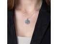 Sterling Silver Pendant Necklace - Ancient Coin Menorah Design
