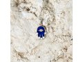 Sterling Silver Pendant Necklace - Blue Sapphire Hamsa Hand with Zircon Stone