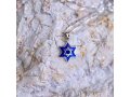 Sterling Silver Pendant Necklace - Star of David Blue Enamel - Jerusalem Images