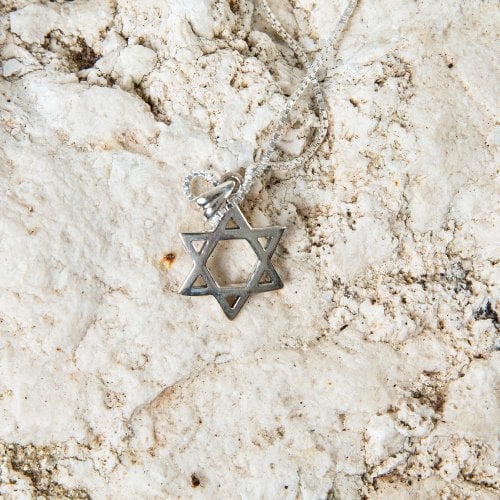 Sterling Silver Pendant Necklace, Star of David - Classic Smooth Design