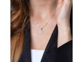 Sterling Silver Pendant Necklace, Star of David Filled With Zircon Stones