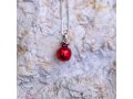 Sterling Silver Pomegranate Pendant Necklace with Red Enamel and Garnet Stones