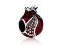 Sterling Silver Red Enamel Pomegranate Charm