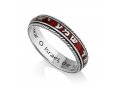 Sterling Silver Ring, Shema Yisrael on Red Enamel Band  Hebrew and English