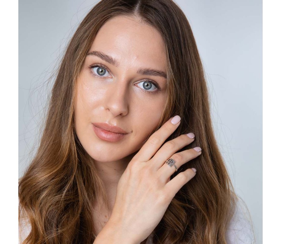 Sterling Silver Ring with Cut Out Hebrew Letters of Ahavah, Love