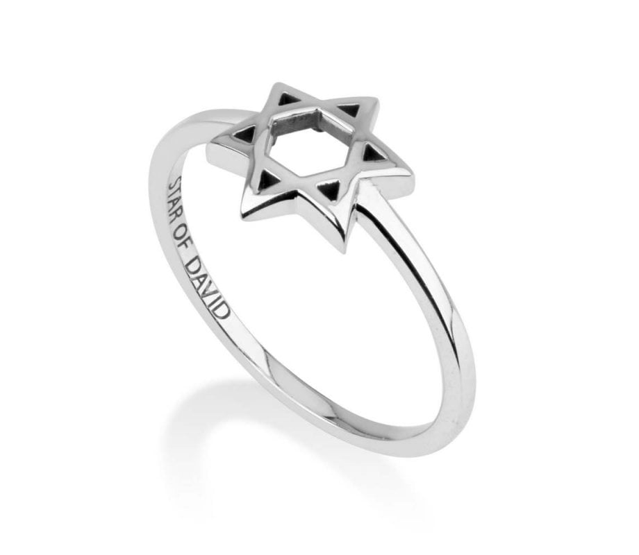 Sterling Silver Ring with Domed Cutout Star of David