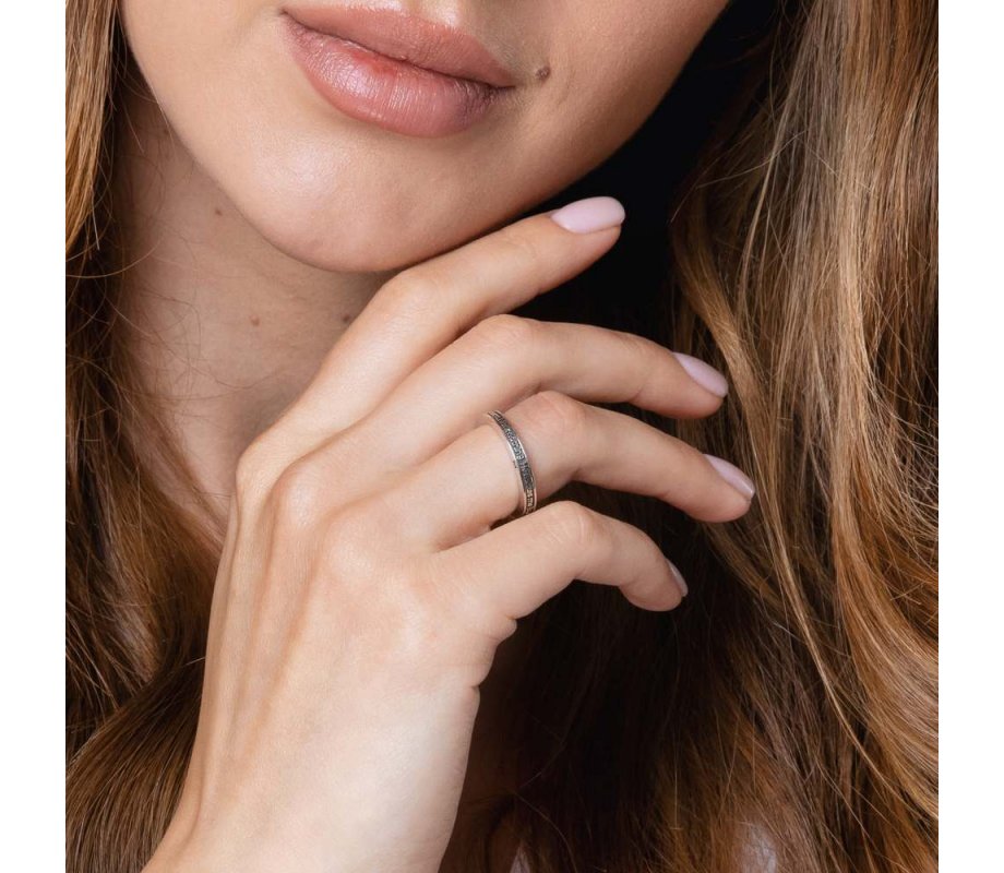 Sterling Silver Ring with Engraved Kohanic Aaronic Priestly Blessing - English