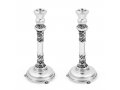 Sterling Silver Shabbat Candlesticks - Filigree Decorated