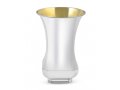 Sterling Silver Shabbat Kiddush Cup and Square Plate - Curving Design