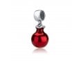 Sterling Silver Smooth Red Pomegranate Charm