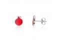 Sterling Silver Stud Earrings - Red Pomegranates
