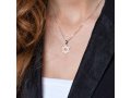 Sterling Silver and Gold Plated Pendant Necklace  Interlocking Stars of David