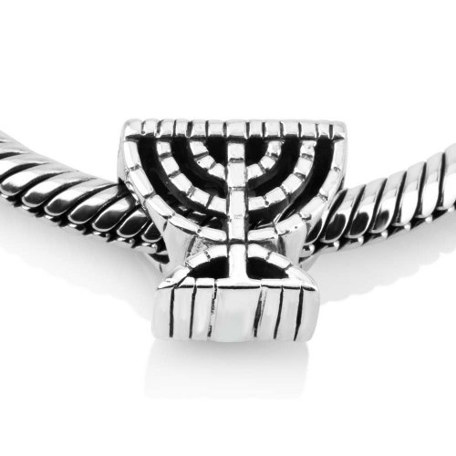 Sterling Temple Menorah Charm