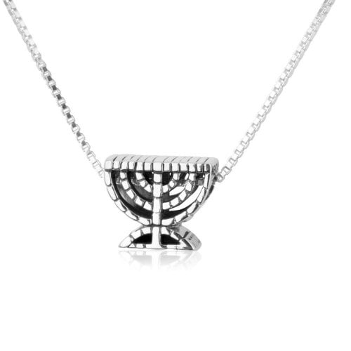 Sterling Temple Menorah Charm