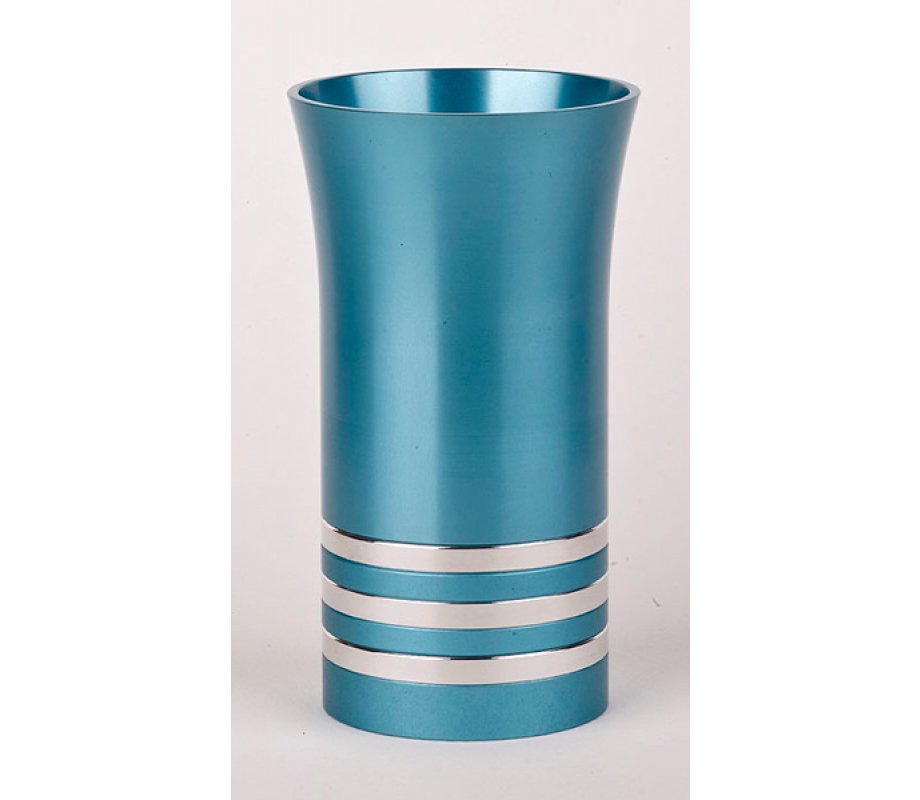 Striped Turquoise Kiddush Cup By Agayof