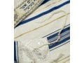 Talitnia Acrylic Tallit Imitation Wool Prayer Shawl - Blue & Gold Stripes